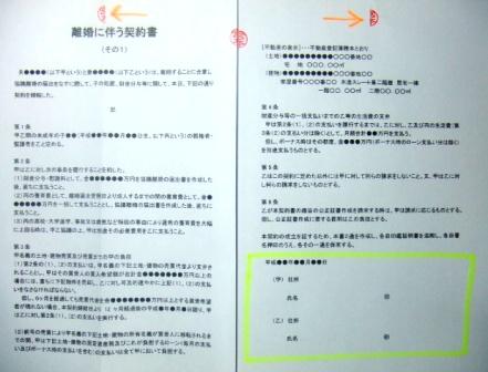 協議離婚書・離婚協議書の見本を写真入のサンプルで説明